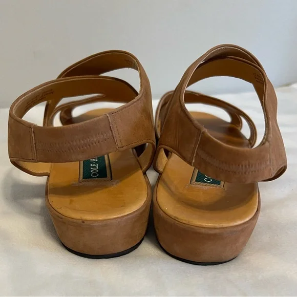 Women’s Cole Haan Criss Cross Tan Leather Suede Sandals size 9M - Picture 5 of 11